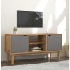 TV Stand OTTA Brown and Gray 44.7"x16.9"x22.4" Solid Wood Pine