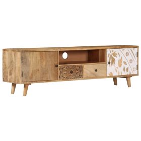 TV Stand 55.1"x11.8"x15.7" Solid Wood Mango