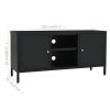 TV Stand Black 41.3"x13.8"x20.5" Steel and Glass