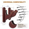 Gun Rack Wall Mount Hold Up Displays Horizontal Gun Rack and Shotgun Hooks Store Rifle Shotgun Bow Real Hardwood Hanger Twisted (Red)