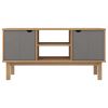 TV Stand OTTA Brown and Gray 44.7"x16.9"x22.4" Solid Wood Pine