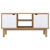 TV Stand OTTA Brown and White 44.7"x16.9"x22.4" Solid Wood Pine