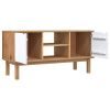 TV Stand OTTA Brown and White 44.7"x16.9"x22.4" Solid Wood Pine