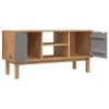 TV Stand OTTA Brown and Gray 44.7"x16.9"x22.4" Solid Wood Pine