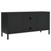 TV Stand Black 41.3"x13.8"x20.5" Steel and Glass