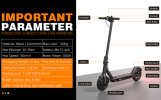 350W Electric Balance Scooter 30 km/h speed portable folding load 120kg climb 15° range 35km LED lighting