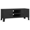 Industrial TV Stand Black 41.3"x13.8"x16.5" Metal