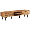 TV Stand 57.1"x13.8"x13.8" Solid Wood Acacia