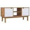 TV Stand OTTA Brown and White 44.7"x16.9"x22.4" Solid Wood Pine