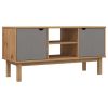 TV Stand OTTA Brown and Gray 44.7"x16.9"x22.4" Solid Wood Pine