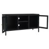 TV Stand Black 41.3"x13.8"x20.5" Steel and Glass