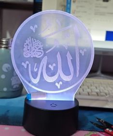 Religious series 3D night light (Option: Blue Touch 7 Colors Set)