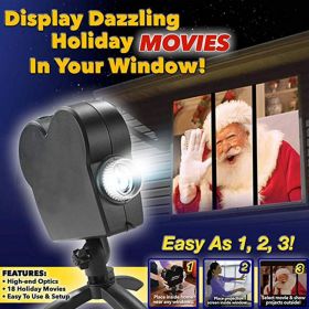 Window LED Lights Display Laser Halloween Home DJ Show Lights Christmas Spotlight Projector Movie Party Lights (Option: Black-EU)