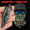 1pc Popper Lure Skull Fishing Lure Artificial Bait + 1pc Mask Magic Scarf Headband Balaclavas