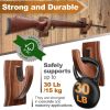 Gun Rack Wall Mount Hold Up Displays Horizontal Gun Rack and Shotgun Hooks Store Rifle Shotgun Bow Real Hardwood Hanger Brown