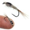 5-30Pcs Black Back Rabbit Ear Wire Nymph Flies Trout Fly Fishing Lures 10# For Freshwater Saltwater